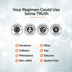 TruSkin retinol ingredient label and bottle highlighting key actives and transparency