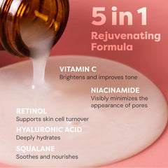 TruSkin serum droplet on fingertip highlighting easy dispensing and potency