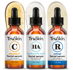 TruSkin serum trio front packaging showing three 1 fl oz bottles for a coordinated routine