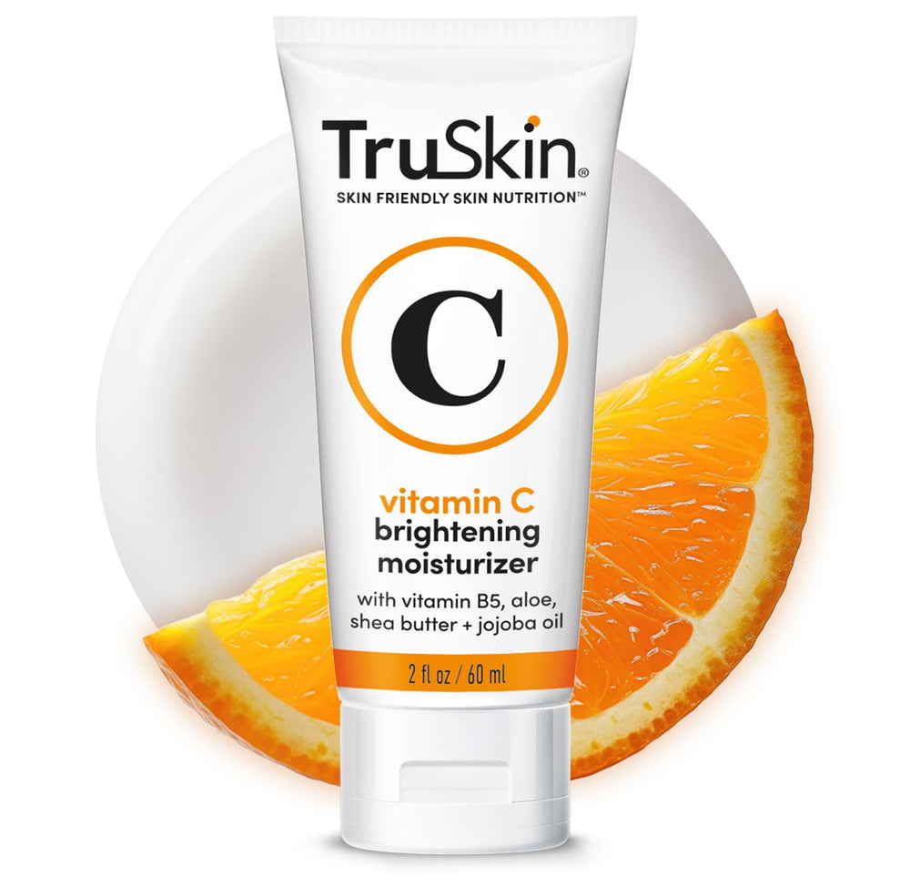 TruSkin front packaging showing compact 2 fl oz jar and brightening benefit