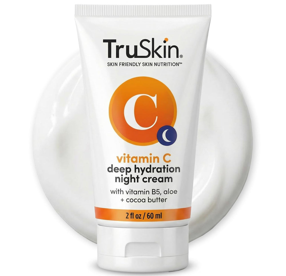 TruSkin jar front view showing label and benefit of brightening overnight
