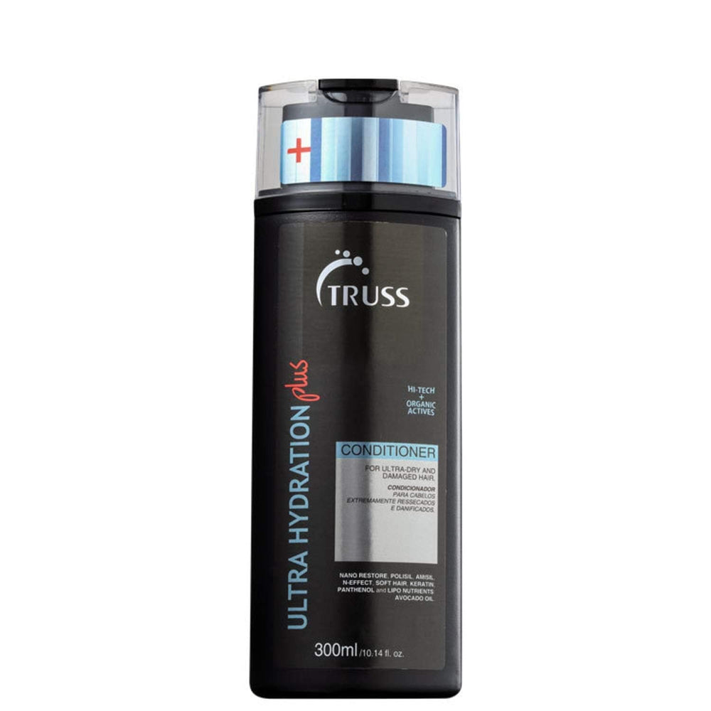TRUSS Ultra Hydration conditioner front packaging showing bottle and ceramide benefit
