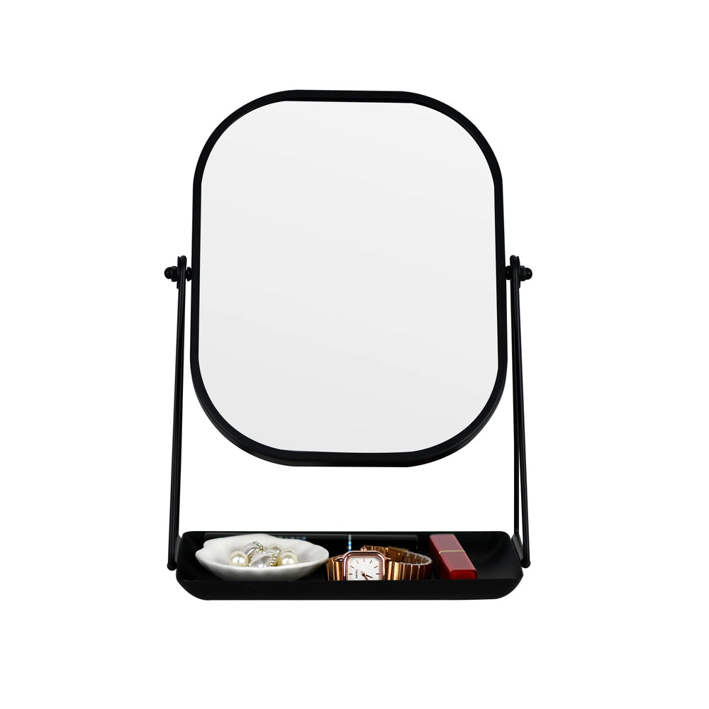 Tstarer front view black vanity mirror showing clean reflection and stability