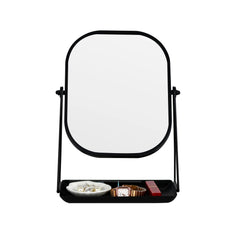 Tstarer front view black vanity mirror showing clean reflection and stability