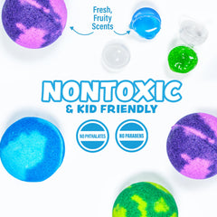 Tub Works opened bath bomb revealing sealed slime capsule inside, a surprise that doubles as soap.