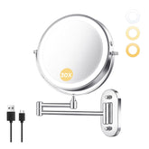 tubbede front mounted mirror showing clean edges and bright light benefit