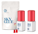 TUBeauty Sky Glue S+ front packaging showing two bottles and benefits