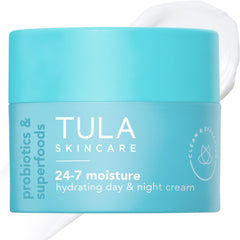 TULA front packaging jar showing brand and hydrating cream benefits