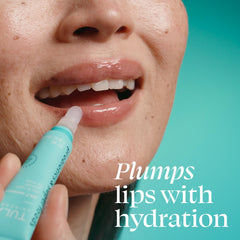 TULA applying lip mask on lips with fingertip benefit: smooth, easy application