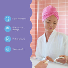 Turbie Twist microfiber close-up highlighting absorbent texture for quicker moisture removal