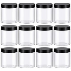 TUZAZO front view of 12 clear 8 oz jars showing professional packaging and value