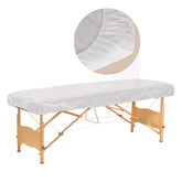 Tvvcalk front packaging box showing 50 disposable fitted sheets and quick storage benefit