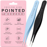 TWEEZER GURU front packaging showing two tweezers and benefits