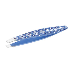 Tweezerman mini slant front view Lisbon Sea showing compact design and portability