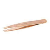 Tweezerman mini slant front view showing compact design and precise grab