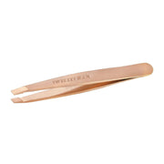 Tweezerman mini slant front view showing compact design and precise grab