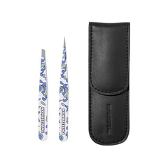 Tweezerman petite slant tweezer front view showing precise tip benefit