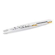 Tweezerman front view showing slanted tip and ergonomic body for precise shaping