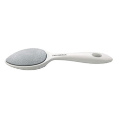 Tweezerman Sole Smoother front view showing ergonomic grip and white ceramic