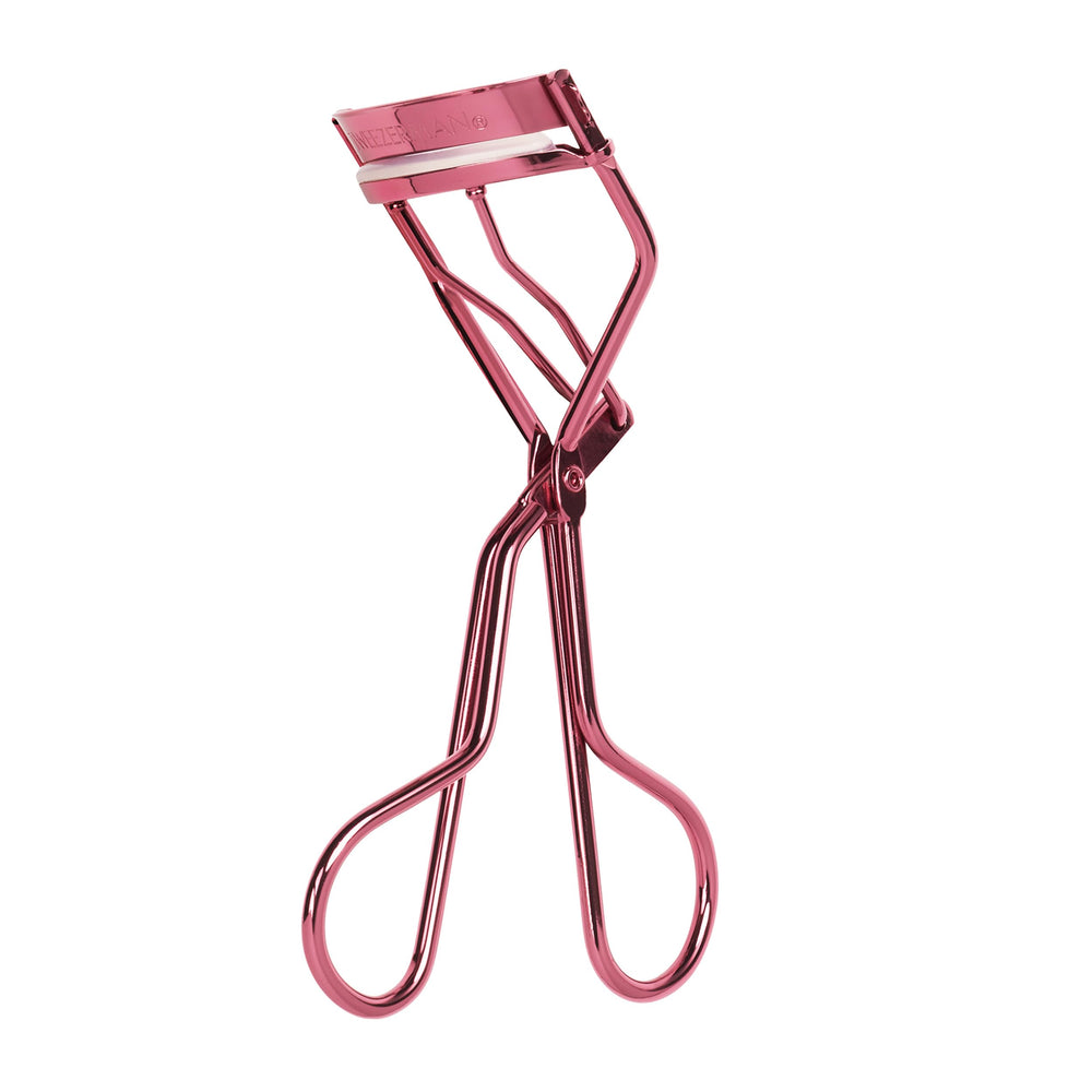 Tweezerman tea rose curler front view showing sleek design and reliable lift