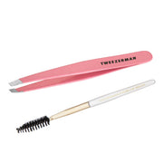 Tweezerman tea rose tweezer front view showing sleek finish and precision