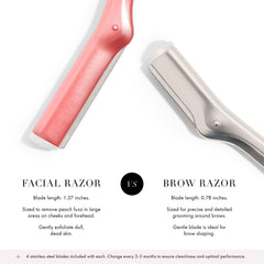 Tweezerman razor in hand for size comparison and easy handling benefit