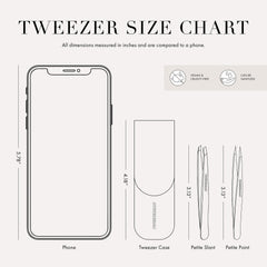 Tweezerman tweezers held in hand to show petite size and control