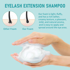 TWILASH BY DLY applying foam with a spoolie to lashes illustrating precise, safe cleaning