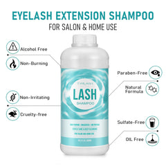 TWILASH BY DLY pouring into a smaller bottle to show refill scale and cost-saving advantage