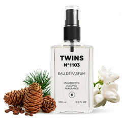TWINS PARFUM front bottle shot showing sleek design and easy travel use