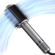 TYMO 4.0 front view in metal grey showing compact design and fast-drying benefit