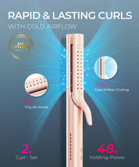 TYMO Airflow 2.0 barrel close-up highlighting airflow vents for longer curls