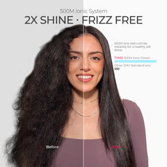 TYMO curling hair demonstrating rounded edges for easy waves and longer hold