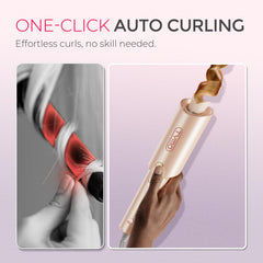 TYMO CURLPRO barrel close-up highlighting T-GLOSS tourmaline ceramic for smooth glide