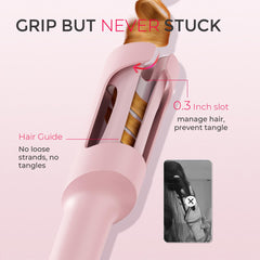 TYMO CURLPRO curling a strand demonstrating quick one-click rotation benefit