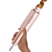 TYMO CurlPro Plus front view showing gold blush finish and ergonomic handle for control