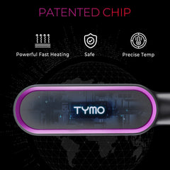 TYMO brush in use smoothing long hair for quicker detangling and straightening