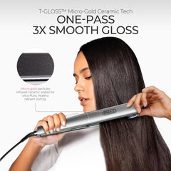TYMO close-up of long ceramic plates with micro-gold coating for smoother glide and shine
