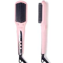 TYMO brush front view showing ergonomic shape and teeth, for faster styling