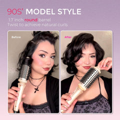 TYMO brush in use creating voluminous blowout for quick salon results