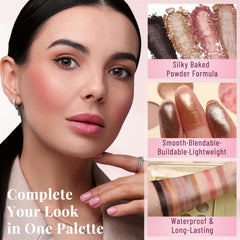 UCANBE close-up of eyeshadow pans highlighting silky blendable texture