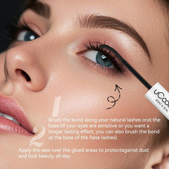 uCoolMe adhesive brush close-up showing precise tip and easy application benefit