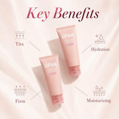 UFNA being applied to cheeks demonstrating even coverage benefit