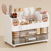 UFORU front view of organizer showing drawers and compact footprint for tidy countertop