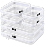 UFORU front view of six-piece clear zipper case set showing organized benefits