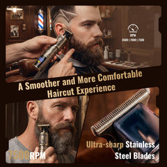Ufree beard trimmer blade close-up highlighting sharp titanium T-blade precision