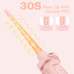 Ufree 0.5 inch clip barrel detail showing ceramic finish for smooth curls