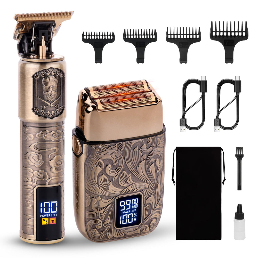 Ufree foil shaver front view showing sleek metal finish and ergonomic grip