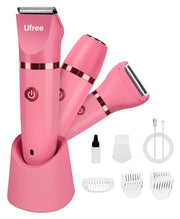 Ufree front view showing sleek trimmer and included accessories for convenient grooming