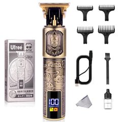 Ufree front view of trimmer showing ergonomic design and power button for precise control